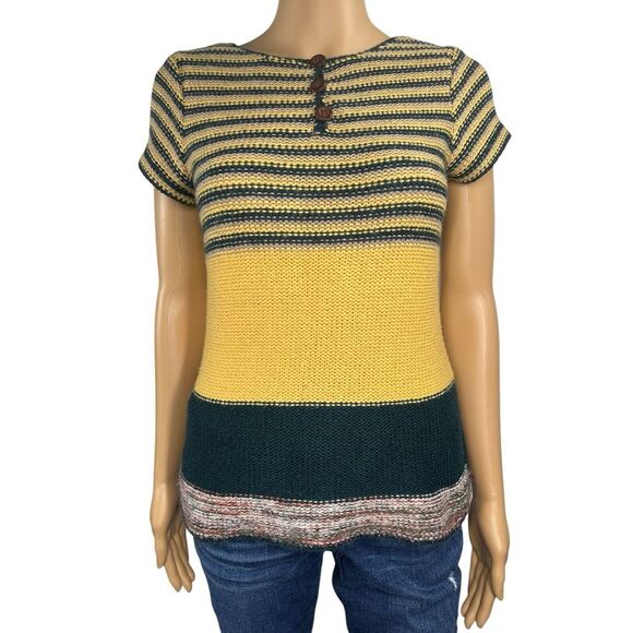 Anthropologie‎ Change of the Moon Short Sleeved Wool Blend Sweater - Women's XS - Picture 1 of 10